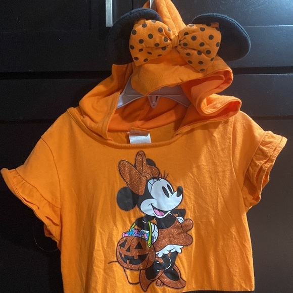 Disney Minnie Mouse Girls Halloween Dress size 7/8 with Minnie Mouse Ears Hood - Picture 7 of 9